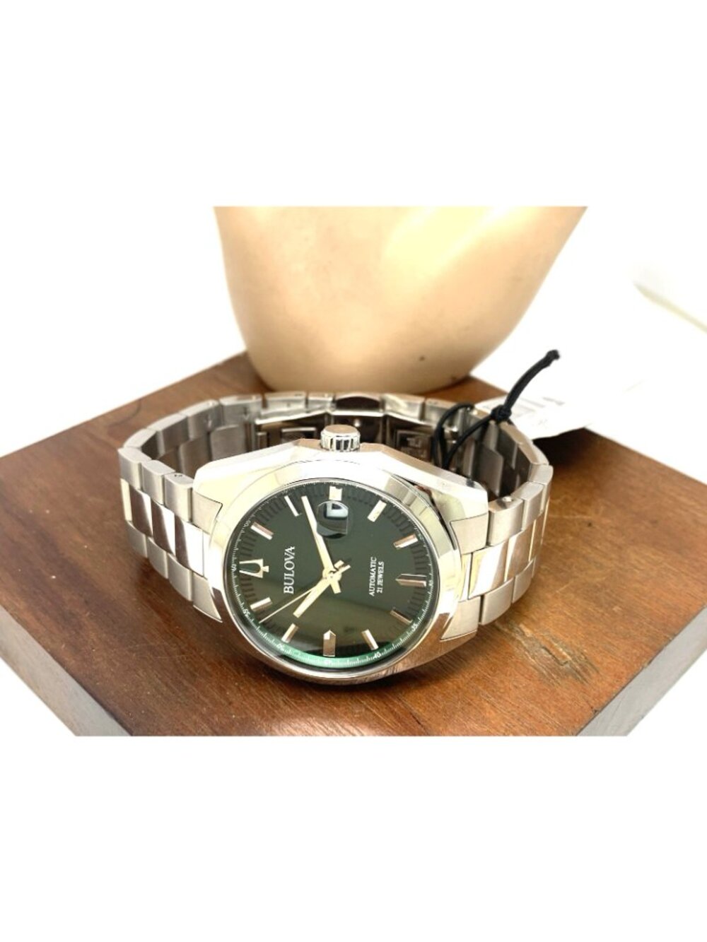 Bulova Men's Watch 96B429 Surveyor Automatic Green Dial Stainless Steel 39mm - Picture 8 of 14